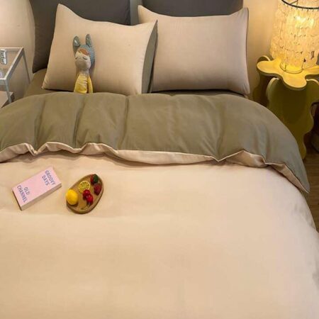 green and cream duvet set
