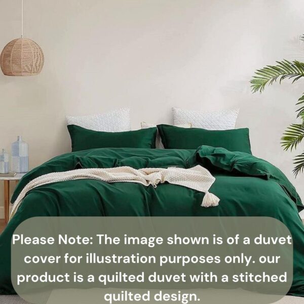 Modern Green Cotton Duvet Set 4by6/ 6by6/ 6by7/ 7by7 Size Luxurious Soft, Breathable and Durable Cotton Quilted Duvet with 1 Fitted Bedsheet and 2/4 Pillowcases - Image 2