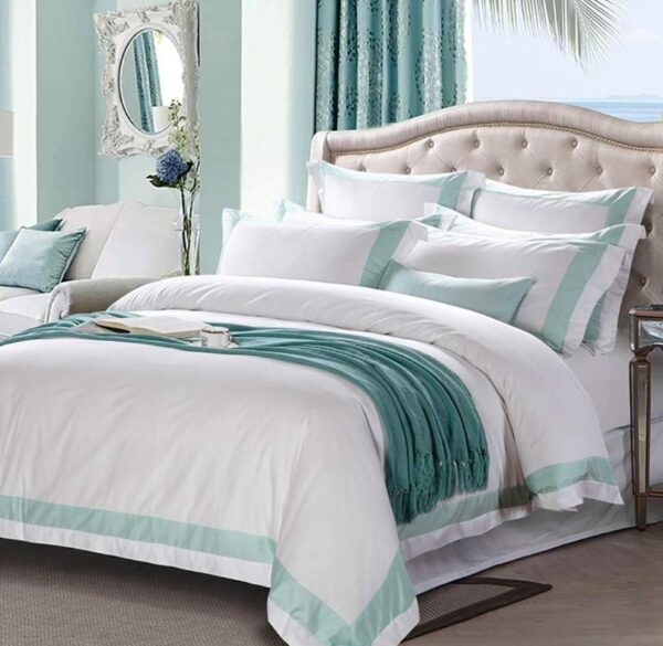 white and green duvet set