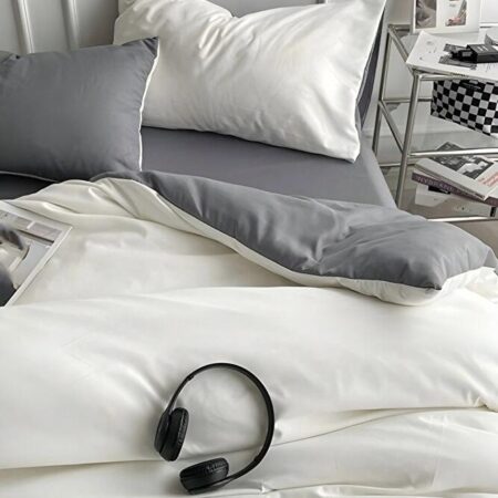 white reversible duvet set