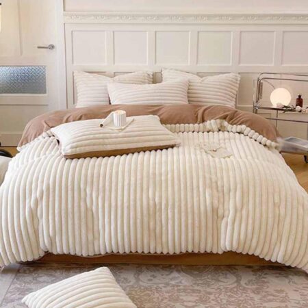 Stripe fur bedding set