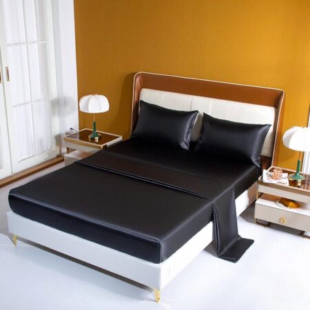 silk black bedspread set