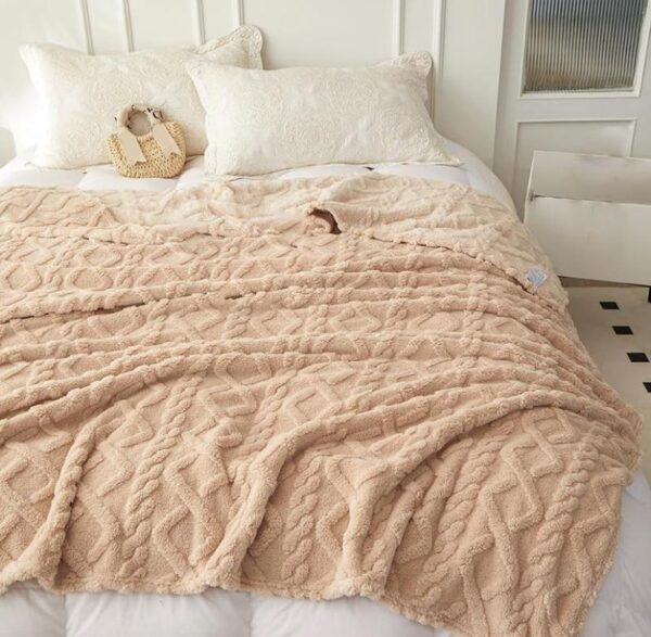 camel knitted blanket