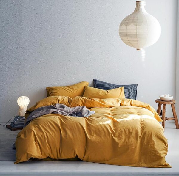 mustard yellow duvet set