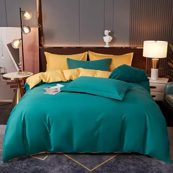 green and yellow bedding set