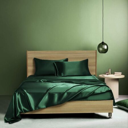 silk green bedspread set