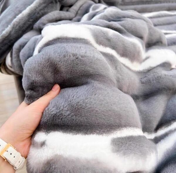 Luxury Faux Fur Rabbit Hair Duvet Cover Set 4by6/ 6by6/ 6by7/ 7by7 Size , Super Soft, Cozy, Fluffy and Durable Imported 5/7 Pieces Set, 1 Double Padded Duvet, 1 Duvet Cover, 1 Fitted Bedspread, 2/4 Pillowcases Set, Grey Color - Image 3