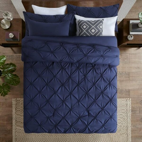 blue pintuck duvet set