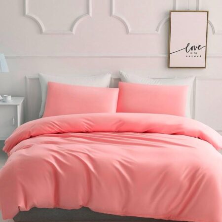 Pink quilted duvet set