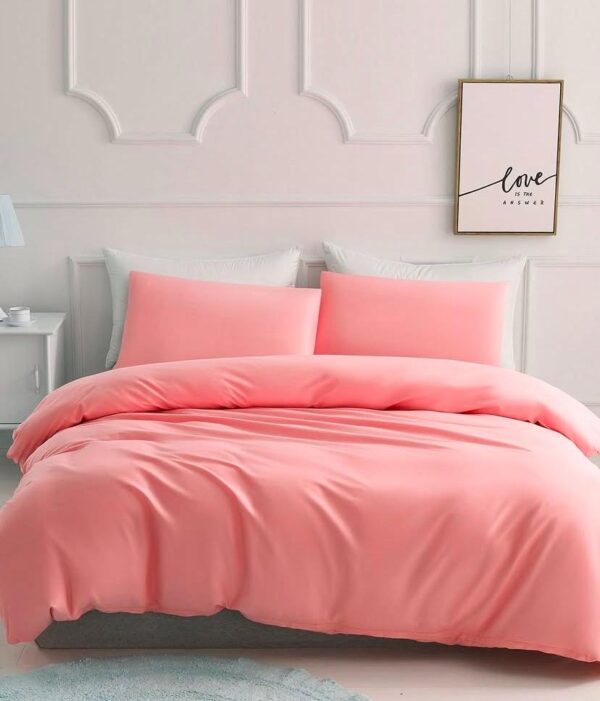 Pink quilted duvet set