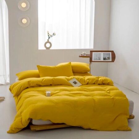 plain yellow duvet set