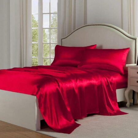 silk red bedspread set