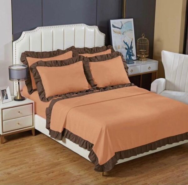 5/7 Piece Ruffle Duvet and Duvet Cover Set - 100% Pure Polish Cotton Executive Bedding Set, 1 Duvet, 1 Detachable Duvet Cover, 1 Bedspread and 2/4 Pillowcases Set, 4by6/ 6by6/ 6by7/ 7by7 Size