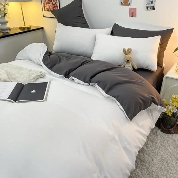 white and grey duvet set