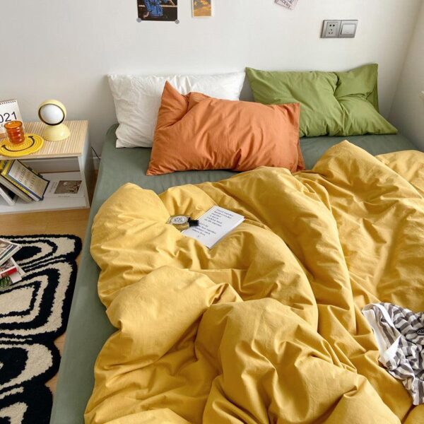 yellow quilted duvet set