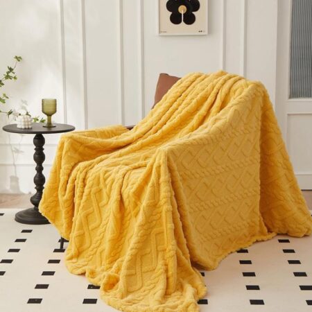 yellow throw blanket