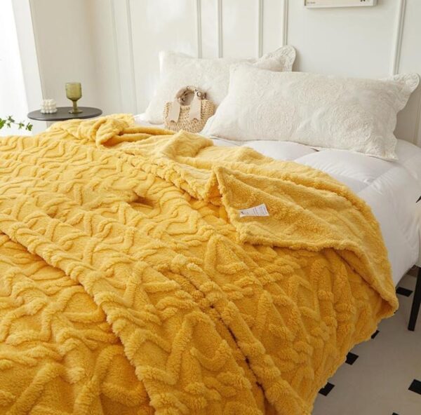 Yellow Throw Blanket for Couch Bed Sofa - Super Soft  and Comfortable 1 PC Blanket for All Season Use - Image 5