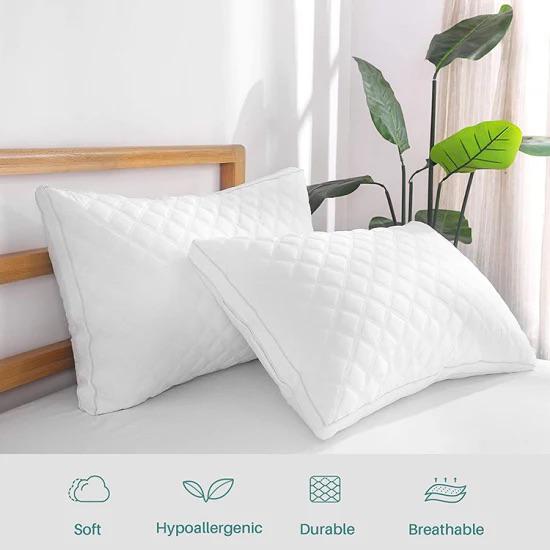 2 Pieces Water Proof Pillow Protector, Soft and Breathable, Hypoallergenic and Durable Pillow Protector 50 x 75Cm
