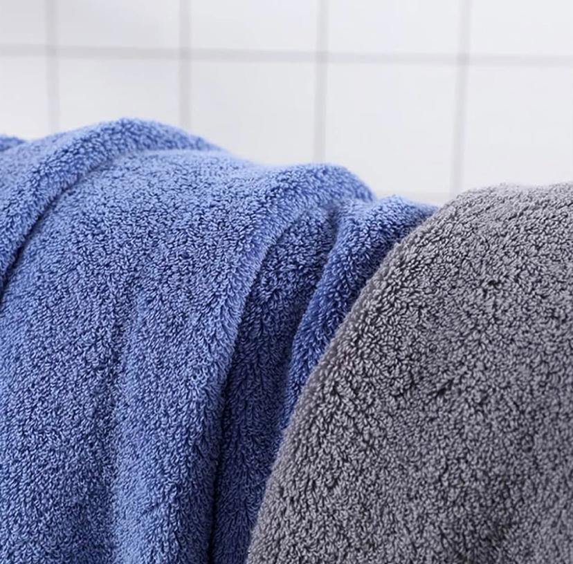 3 Set Soft Absorbent Breathable Bath Towels Pure Cotton Medium, Large and Extra Large Bath Towels (Grey) - Image 5