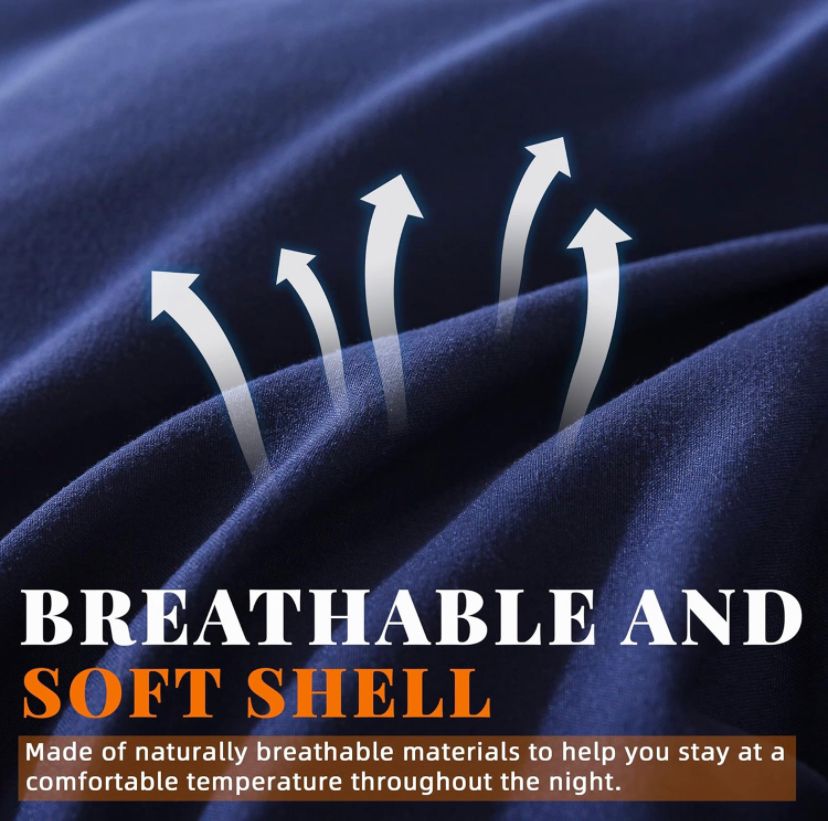 Down Alternative Duvet Set- Warm Fluffy All Season Soft Quilted Duvet Set with Matching Pillowcases and Bed sheet Sets (Algiers Blue 4 by 6, 6 by 6, 6 by 7, 7 by 7 Bedding Sets) - Image 4