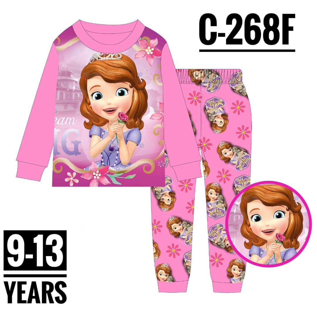Cartoon Character Sofia The First Pink Long-sleeve Age 9-13 Pyjamas
