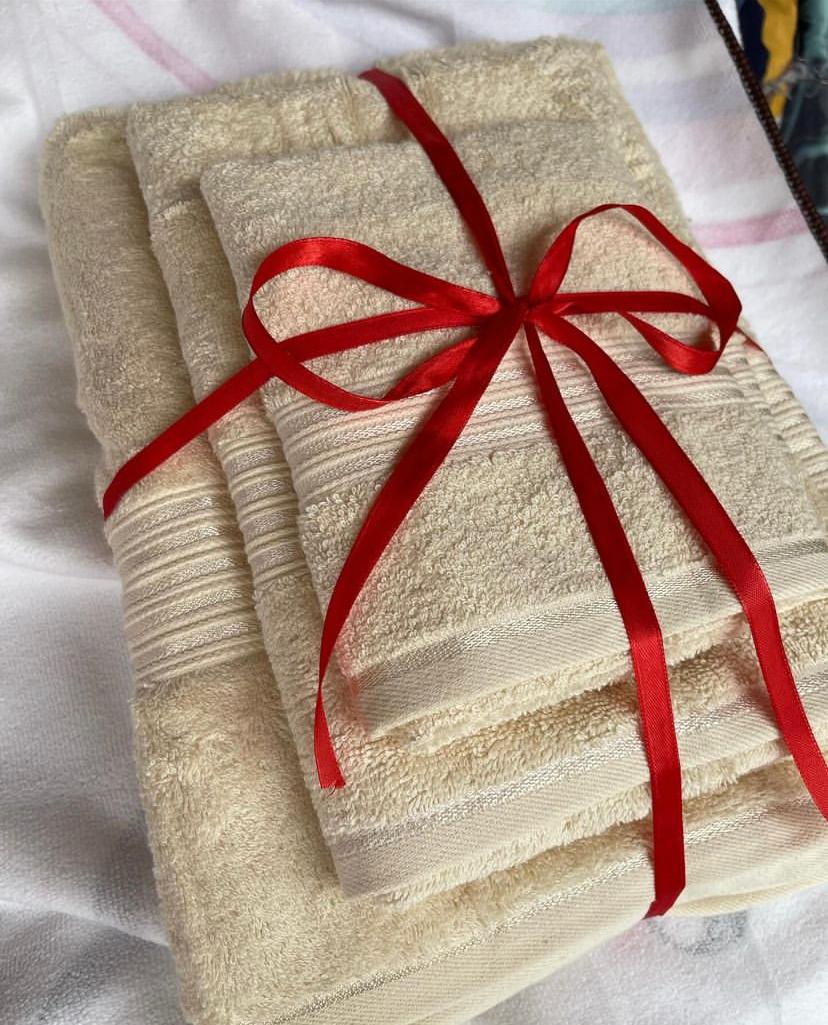 3in1 Soft and Absorbent Cotton Towel Set, Daily Use Sets Includes 1 Bath Towel, 1 Gym Size and Hand Essential Plush Towels Perfect Gift