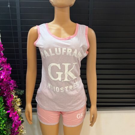 Women's Cute Gk Ash Large Tank Top and Short Pyjama Sleepwear Size 12