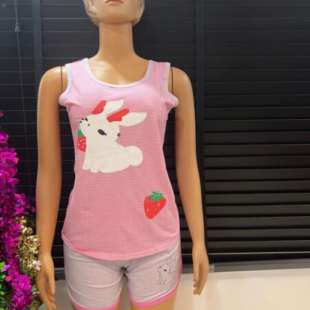 Women's Cute Cartoon Tank Top and Short Pyjama Sleepwear Size 12