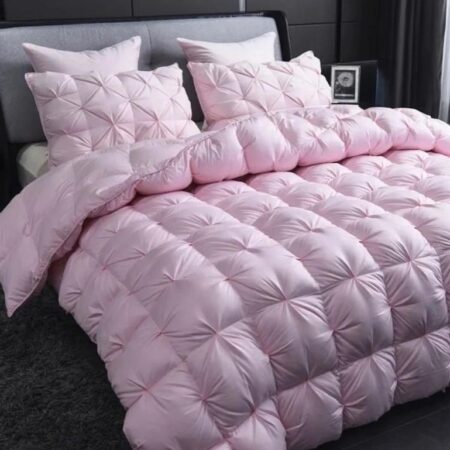 Pink Double Padded Pintuck Duvet