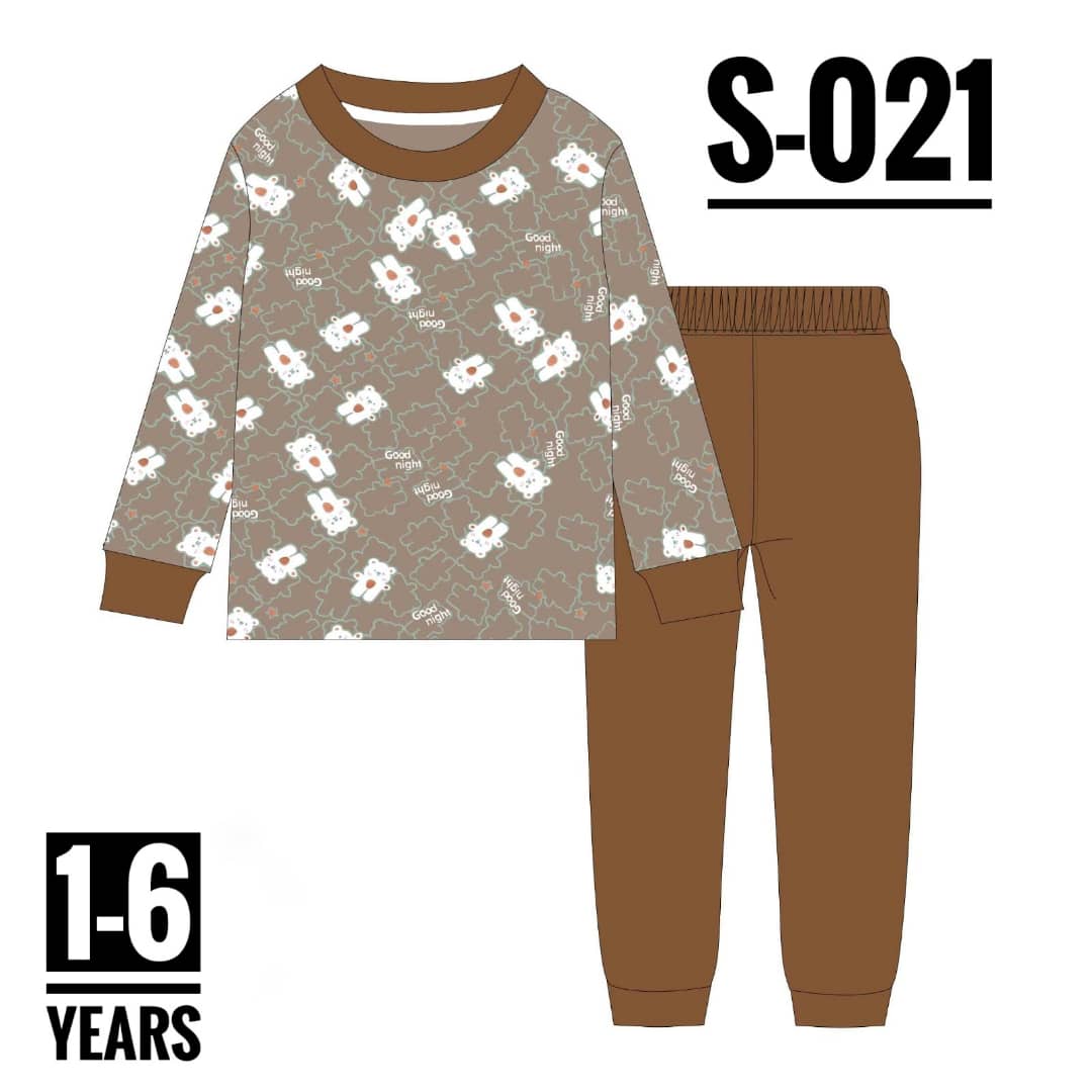 Kids Children's Girls Boys Good Night 2 Piece Cotton Top and Bottom Pyjamas Age 1-9