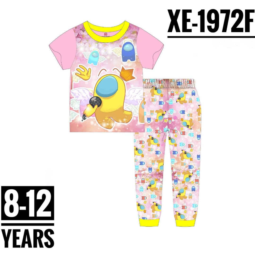 Pink Among us Short-Sleeve XE-1972FS Age 8-12 Unisex Pyjamas