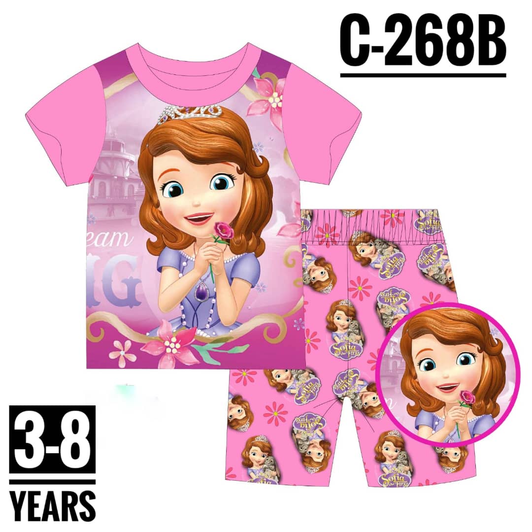 Sofia The First Short Sleeves Kids and Toddlers Girls Boys Age 3-4 Pyjamas