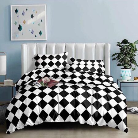 Check Bedsheet and Matching Pillowcases Set Doesn't Fade Nor Shred High Quality Duvet(4 by 6, 6 by 6,, 6 by 7, 7 by 7)