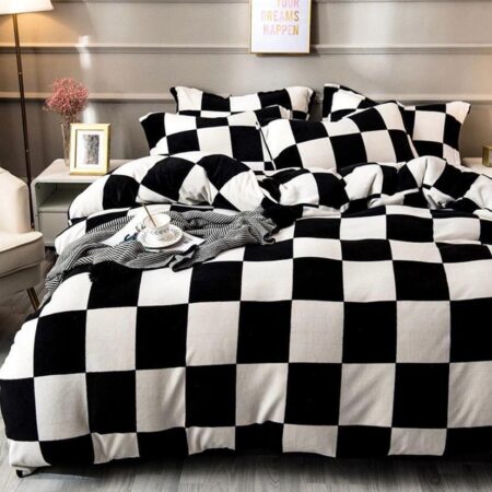 Black White Checkboard Duvet Set, 4 by 6,6 by 6, 6 by 7, 7 by 7