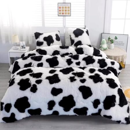Black and White Fur Duvet Sets, Super Comfortable, Fluffy Soft and Very Lush Fur Bedding Set/ Sizes: 4 by 6, 6 by 6, 6 by 7, 7 by 7