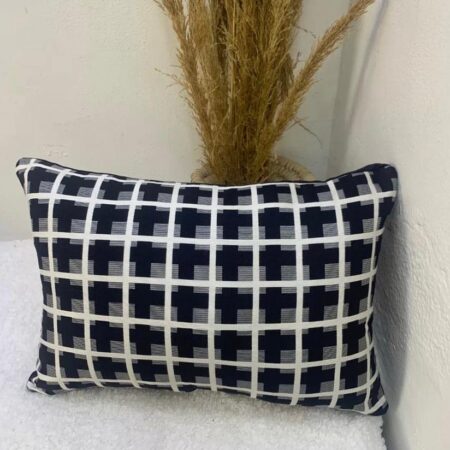 14 by 20 Grid Pattern Black and White Throw Pillow Cover and Insert, Home Modern Decorative Rectangle Throw Pillow for Living Room, Bedroom, Car, Office