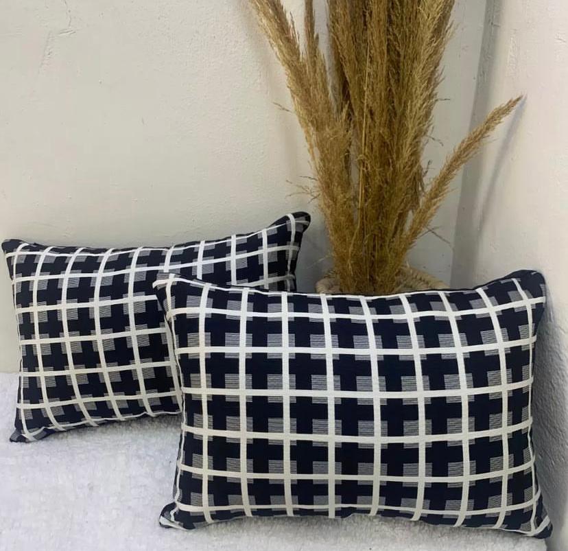 14 by 20 Grid Pattern Black and White Throw Pillow Cover and Insert, Home Modern Decorative Rectangle Throw Pillow for Living Room, Bedroom, Car, Office - Image 3