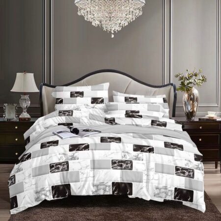 White Marble Duvet Set, Doesn't Shred nor Fade 4by6, 6by6, 6by7, 7by7