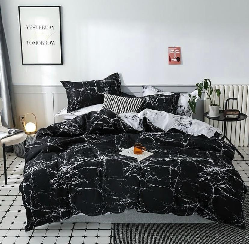 black marble duvet set