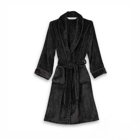 Black Fluffy Female Bathrobe, size 8-14