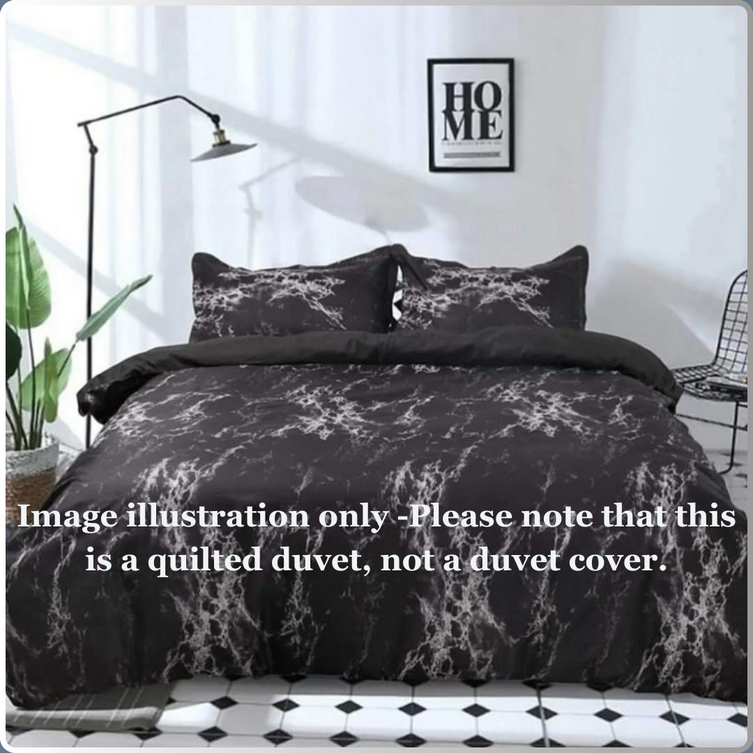 Marble Black Duvet Set, Soft and Skin Friendly Fabric Bedding Set, Black Marble Printed 4/6 Piece Duvet +Bedsheet and Pillowcases Set - Modern Style for Men and Women - Image 3