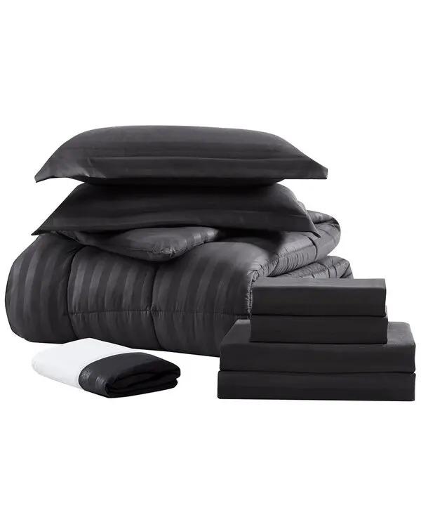 6 Pieces Premium Quality American Cotton Stripes Black Duvet - Breathable and Soft, Durable and Luxury Feel Black Stripes Duvet Set with Matching Pillowcases and Bed sheet Sets (4 by 6, 6 by 6, 6 by 7, 7 by 7) - Image 3