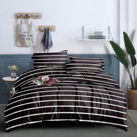 Black White Duvet Pillowcases Bedsheet Doesn't Fade Nor Shred Finest Cotton Available in All Sizes