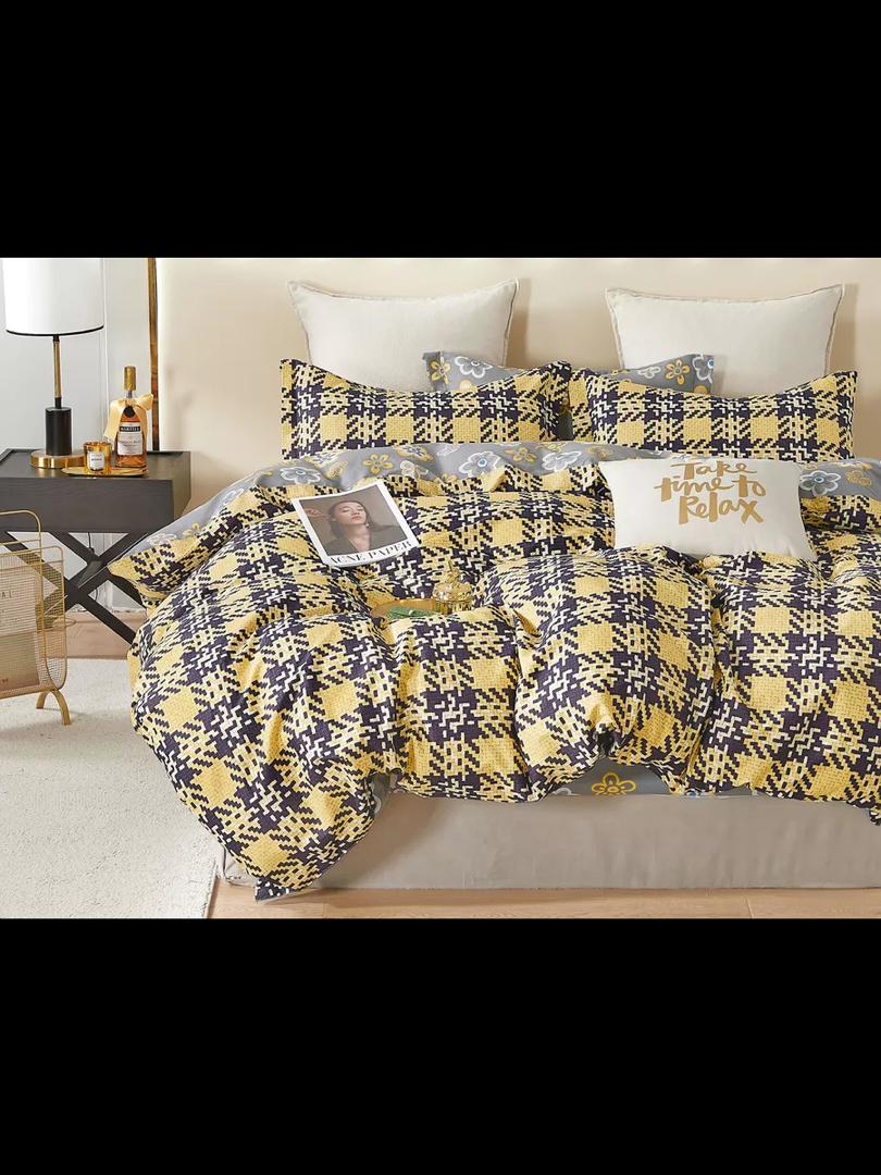 4/6 Pieces Soft and Breathable Duvet Cover Set 100% Easy Care Cotton 1Duvet Cover 1Bed Sheet and Matching Pillowcases All Season Sets 4 by 6, 6 by 6, 6 by 7, 7 by 7 - Image 3