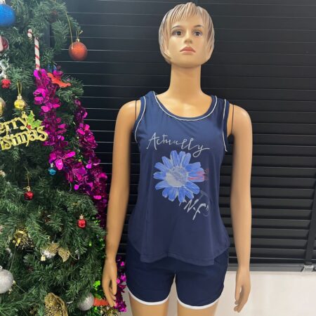 Actually Print Female Pyjama Set, Green/Navy Blue/Blue/Clay Brown/Onion