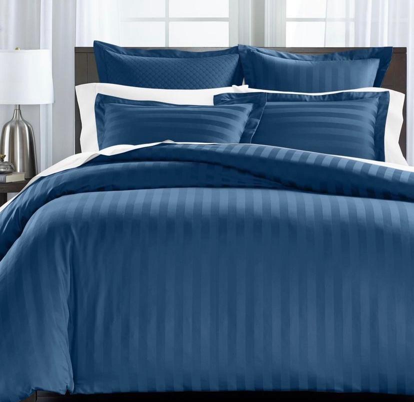 Striped American Cotton 4/6 Piece Duvet with Matching Pillowcases and Bedsheet Set High Quality Luxury Stripe Bedding Set, 4 by 6, 6 by 6, 6 by 7, 7 by 7