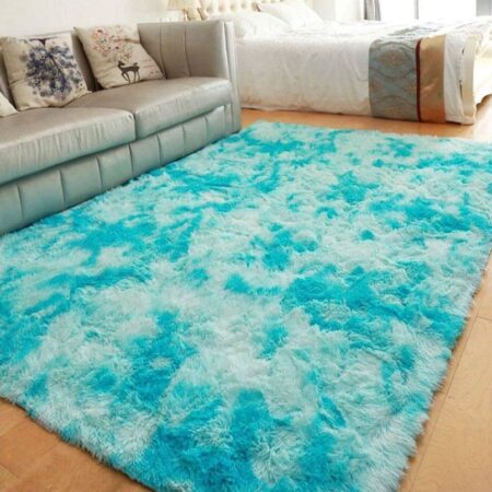 Tie and Dye Decorative Faux Fur Rug for Bedroom Sofa Living Room Home Decor Ultra Soft Fluffy (3ft by 5ft, 4ft by 6ft, 5ft x 7ft)