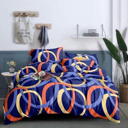 Multicolor Circle Bedsheet Matching Pillowcases and Doesn't Shred Nor Fade Set Beautiful Cotton(4 by 6, 6 by 6, 6 by 7, 7 by 7)