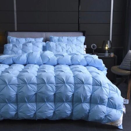 Blue pintuck duvet set