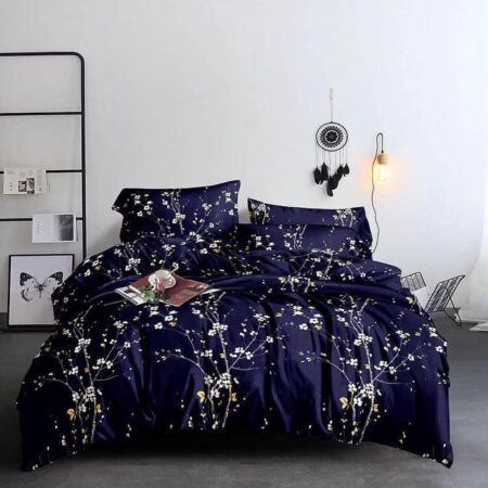 Blue Bedspread and Matching Pillowcases Set Beautiful Little leaf Design Finest Cotton(4 by 6, 6 by 6, 6 by 7, 7 by 7)